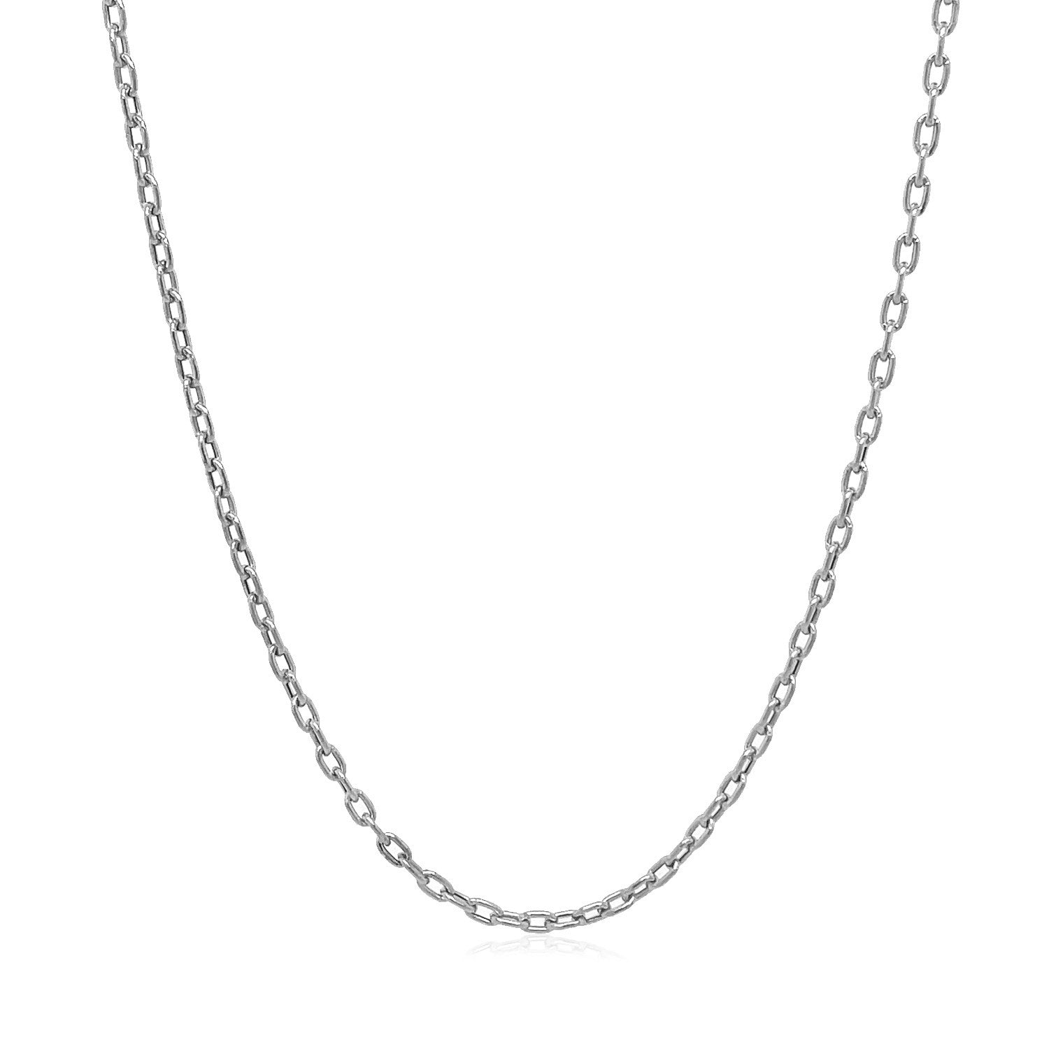 Double Extendable Cable Chain in 14k White Gold (1.80 mm) in a sleek high-contrast midnight luxury editorial style
